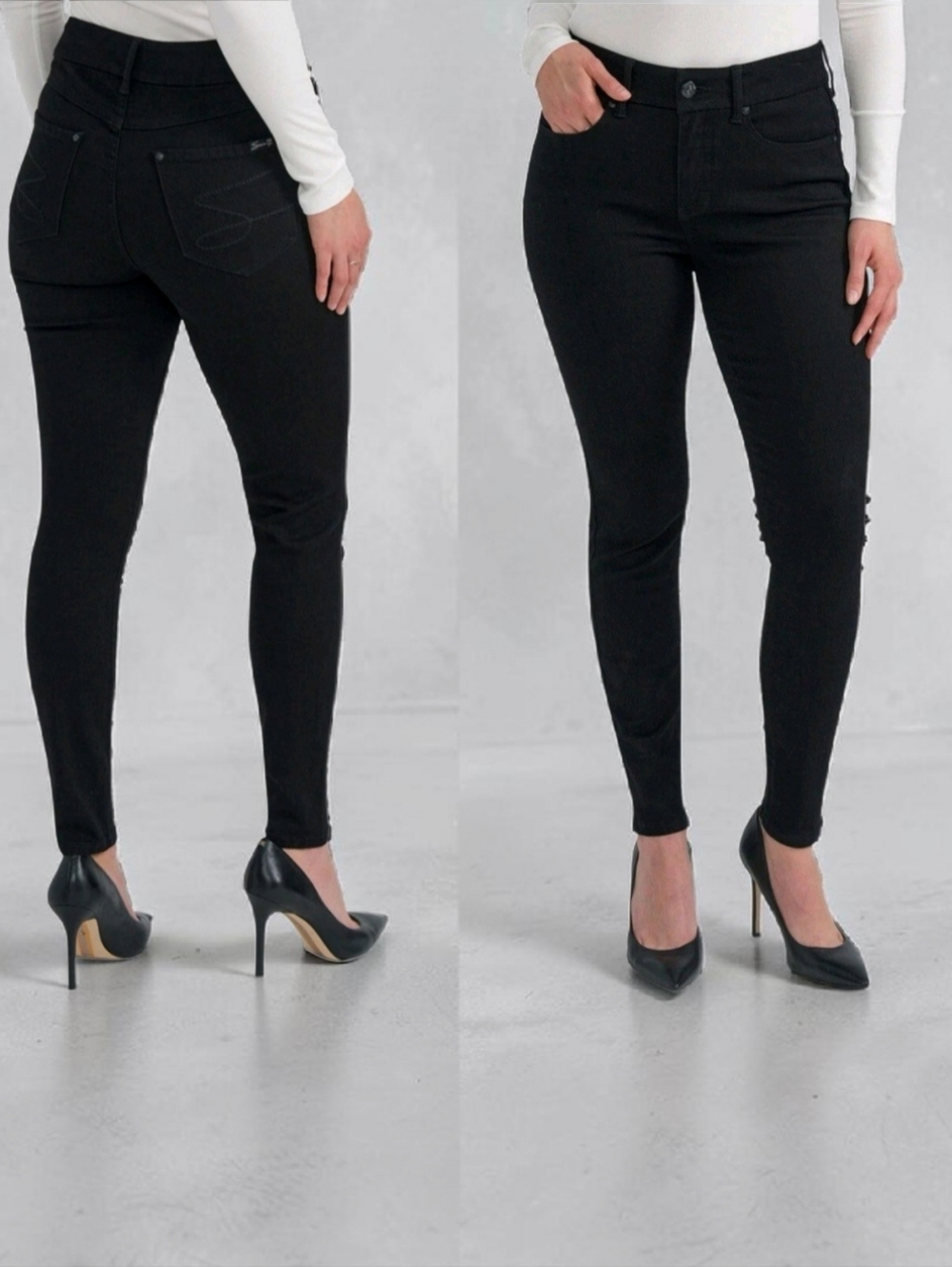 NWT SEVEN (16) Tummyless High Rise Skinny Black Jeans
